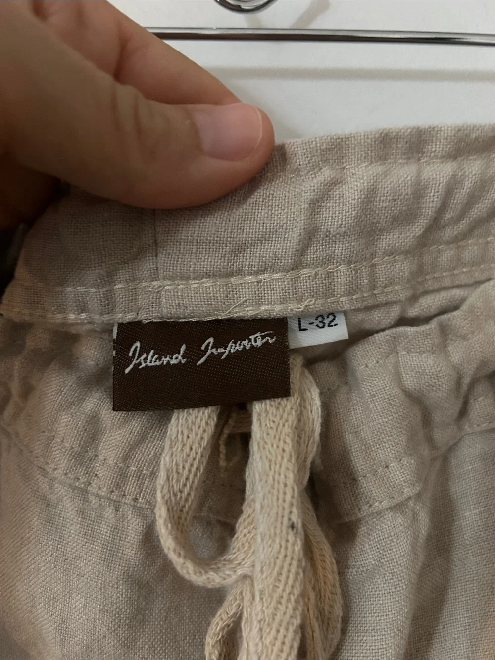 Island Importer Riviera Pant Casual Wide-Leg Linen Drawstring Pants Beach Size L